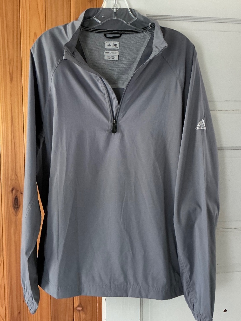 Adidas ClimaProof Wind Shirt Jacket Gray Activewear Golf Men’s Medium EUC
